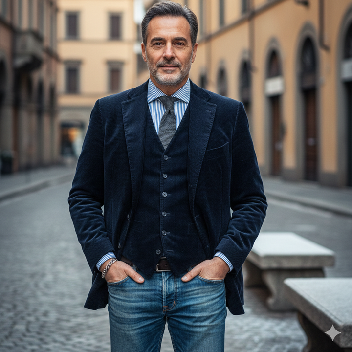 Tommy™ | Completo 2 pezzi: Blazer e Gilet in Velluto