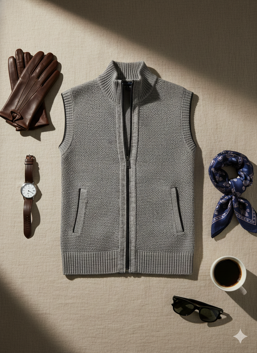 Gilet Elegante con Zip Intera