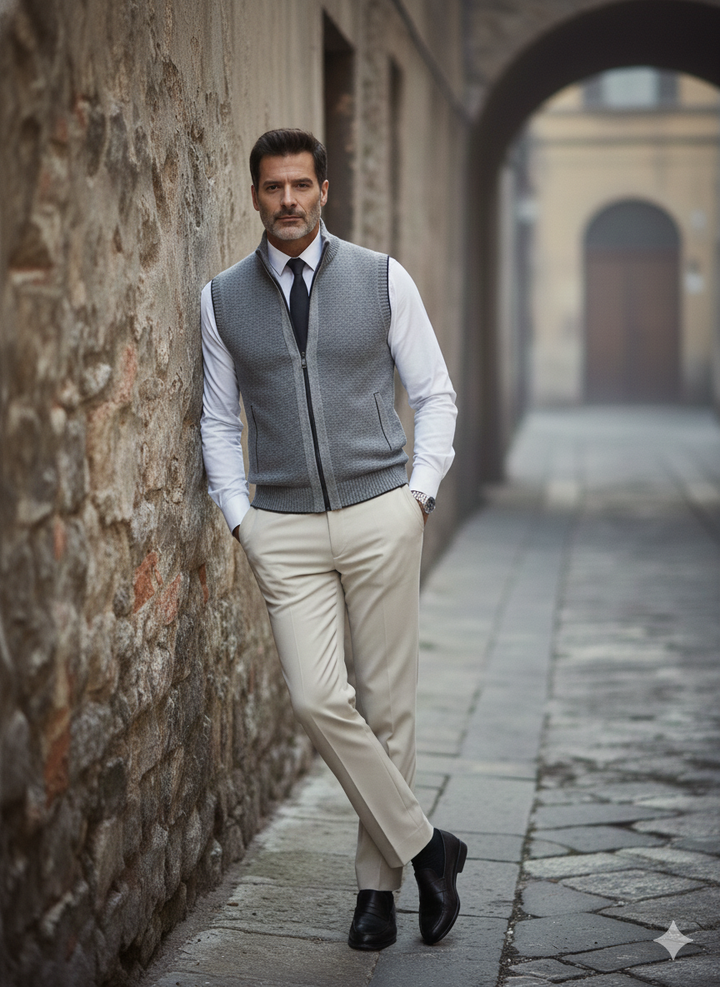 Gilet Elegante con Zip Intera