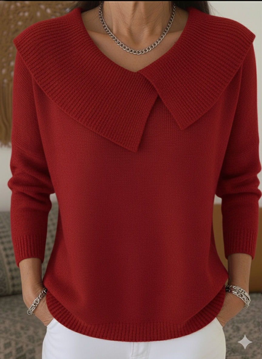Lucia™ – Maglia Morbida Invernale con Colletto Elegante