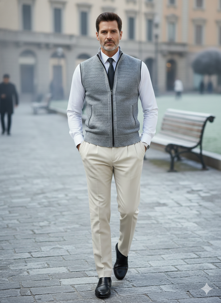 Gilet Elegante con Zip Intera