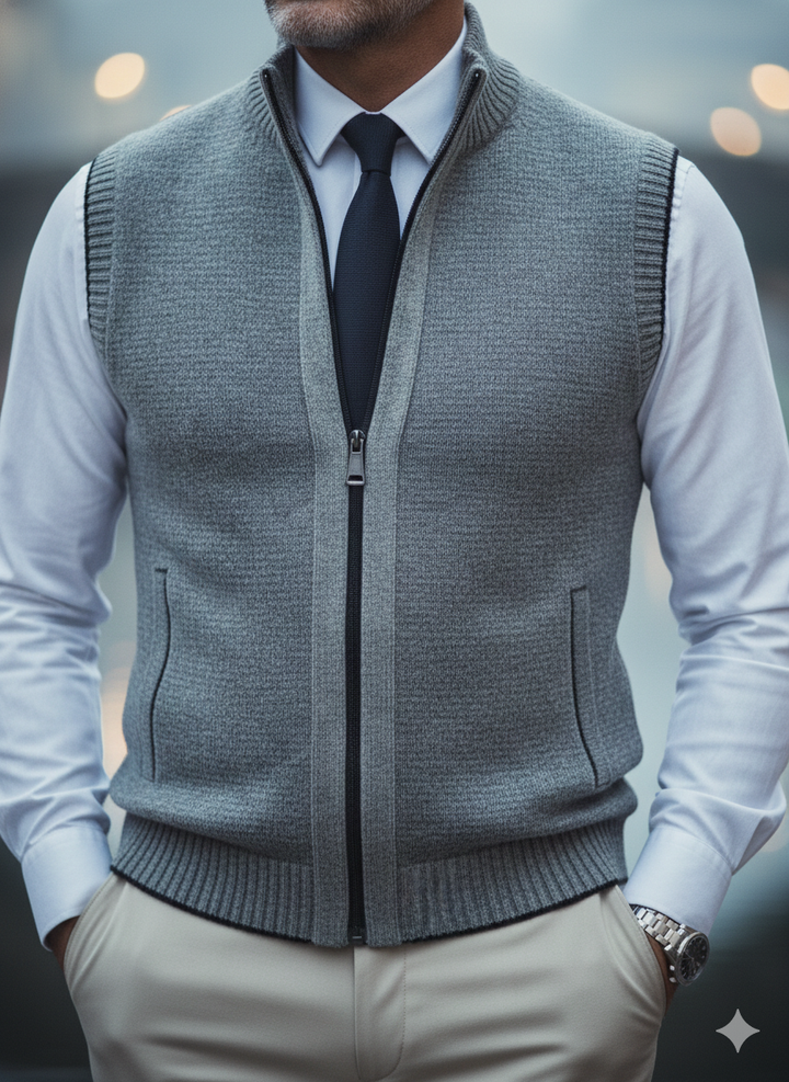 Gilet Elegante con Zip Intera