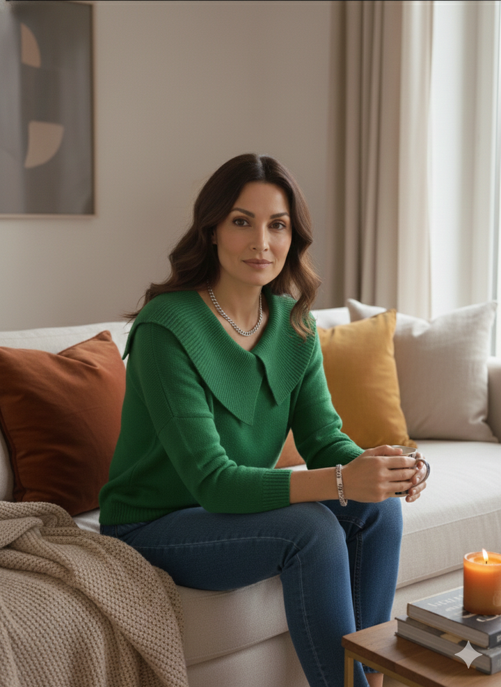 Lucia™ – Maglia Morbida Invernale con Colletto Elegante