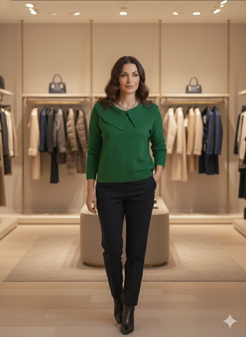 Lucia™ – Maglia Morbida Invernale con Colletto Elegante