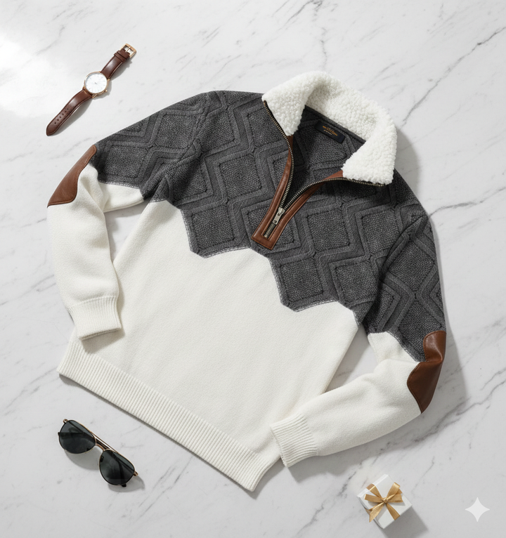 Georg | Maglione di qualità con colletto alto foderato