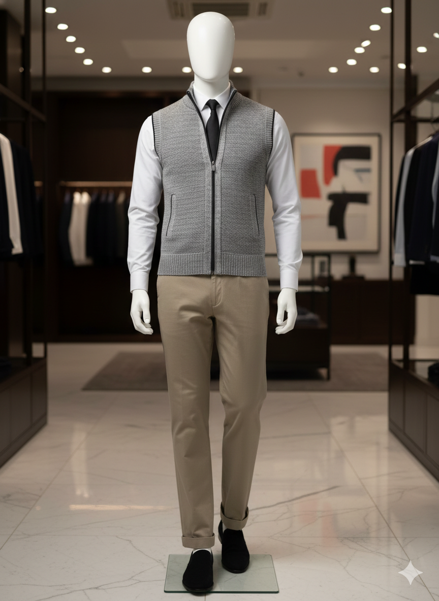 Gilet Elegante con Zip Intera