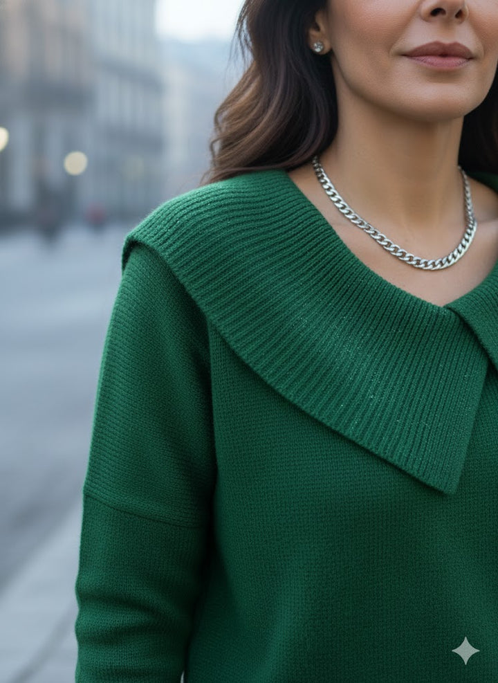 Lucia™ – Maglia Morbida Invernale con Colletto Elegante