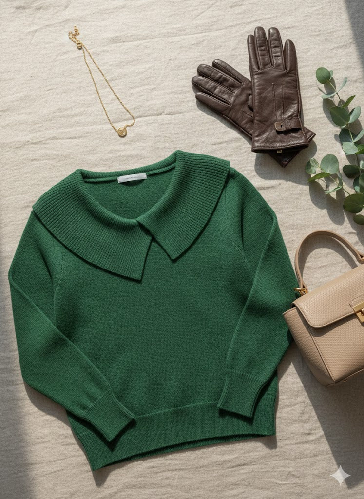 Lucia™ – Maglia Morbida Invernale con Colletto Elegante